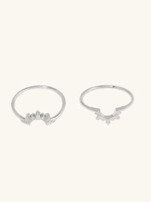 Sunseeker Ring Set | Silver Rhodium Plated Brass