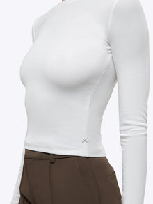 Womens | Long Sleeve Tomboy Tee | Slim-Fit Tomboy-Cotton | White