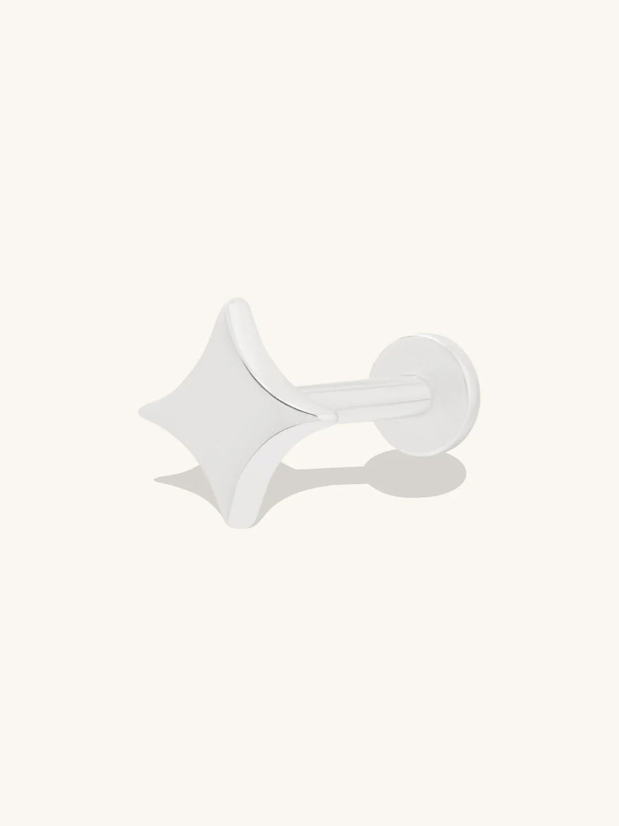 Sparkle Flat Back Earring | Silver Rhodium Plated Brass