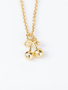 Cherry Necklace | 14K Gold Plated Brass