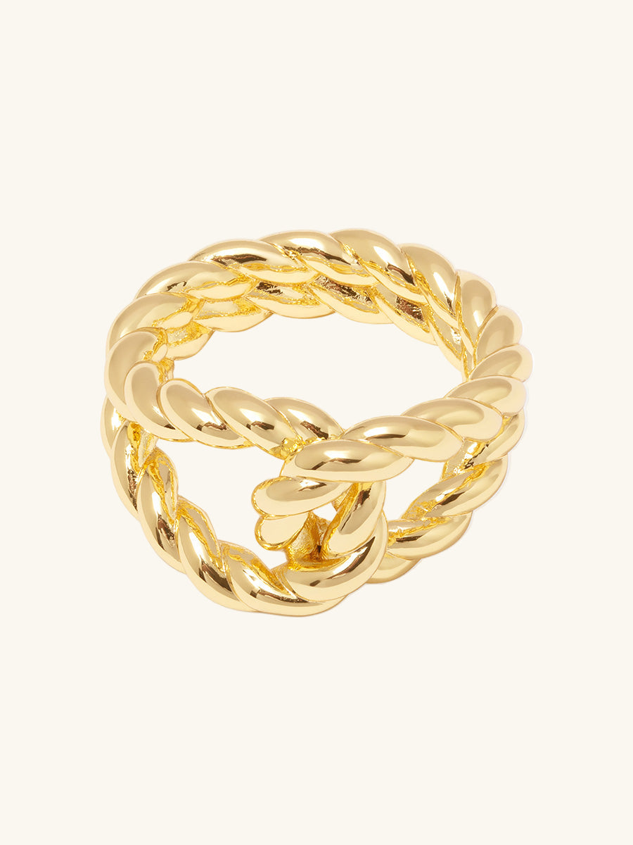 Ribbed Knot Ring | 14K Gold Plated Brass
