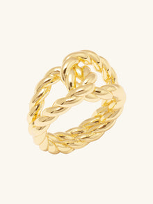 Ribbed Knot Ring | 14K Gold Plated Brass