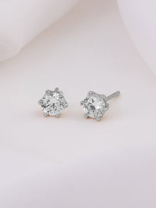 Brilliant 3mm Stud Earrings | 5A Grade Cubic Zirconia | Silver Rhodium Plated Brass
