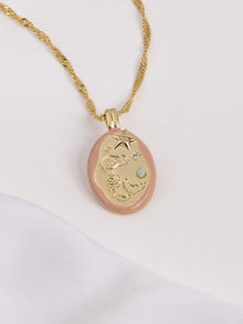Mermaid Aventurine Necklace | 5A Grade Cubic Zirconia/Aventurine | 14K Gold Plated Brass