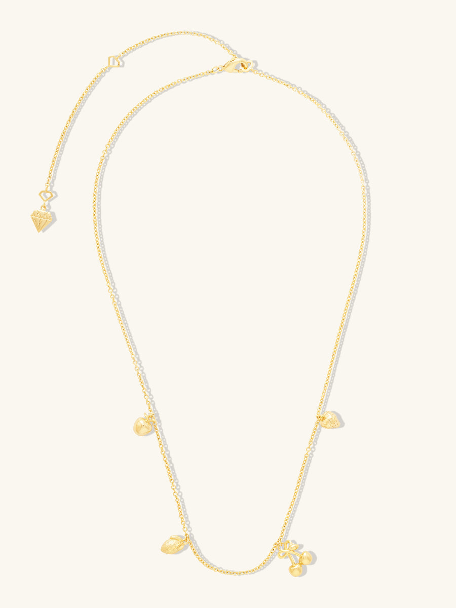 Fruit Party Charms Necklace | 14K Gold Plated Brass