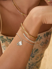Ravioli Bracelet | Silver Rhodium Plated Brass