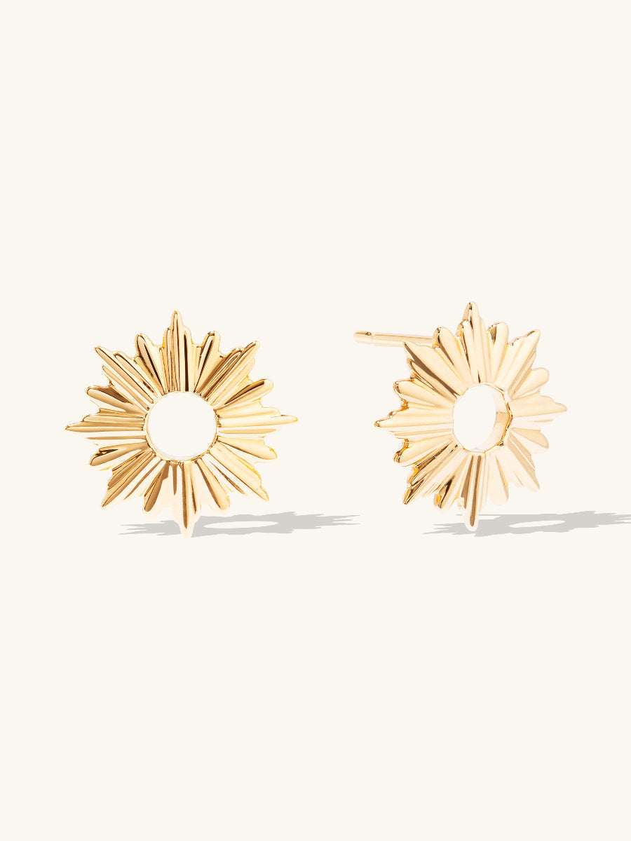 Sunseeker Stud Earrings  | 14K Gold Plated Brass