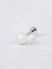 Classic 4mm Flat Back Earring | Silver Rhodium Plated Brass