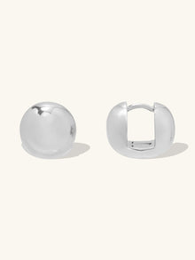 Dome 11mm Earrings | Silver Rhodium Plated Brass