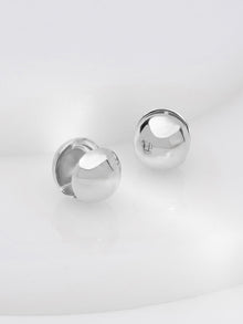 Dome 11mm Earrings | Silver Rhodium Plated Brass