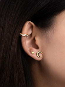 Sparkle Flat Back Earring | 14K Gold Plated Brass