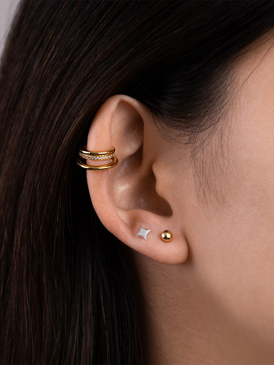 Classic 4mm Flat Back Earring | 14K Gold Plated Brass