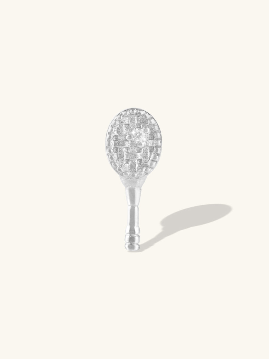 Tennis Your Way Flat Back Earring | 5A Grade Cubic Zirconia | Silver Rhodium Plated Brass