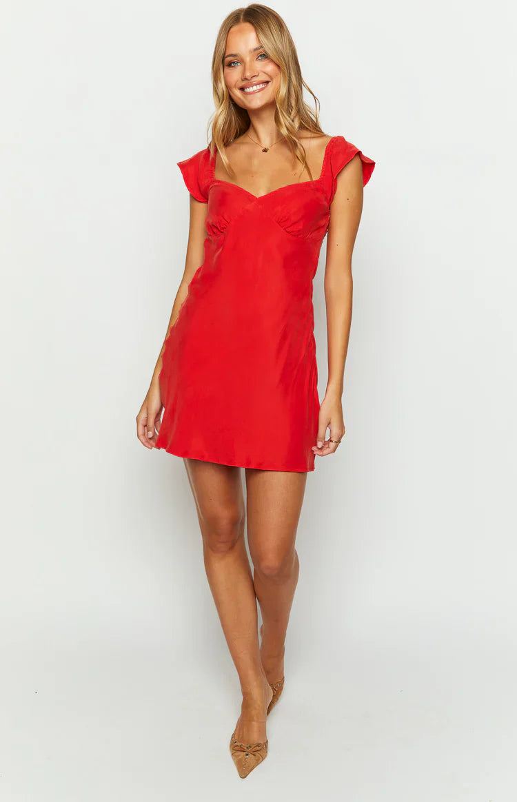 Waves Mini Dress | Red