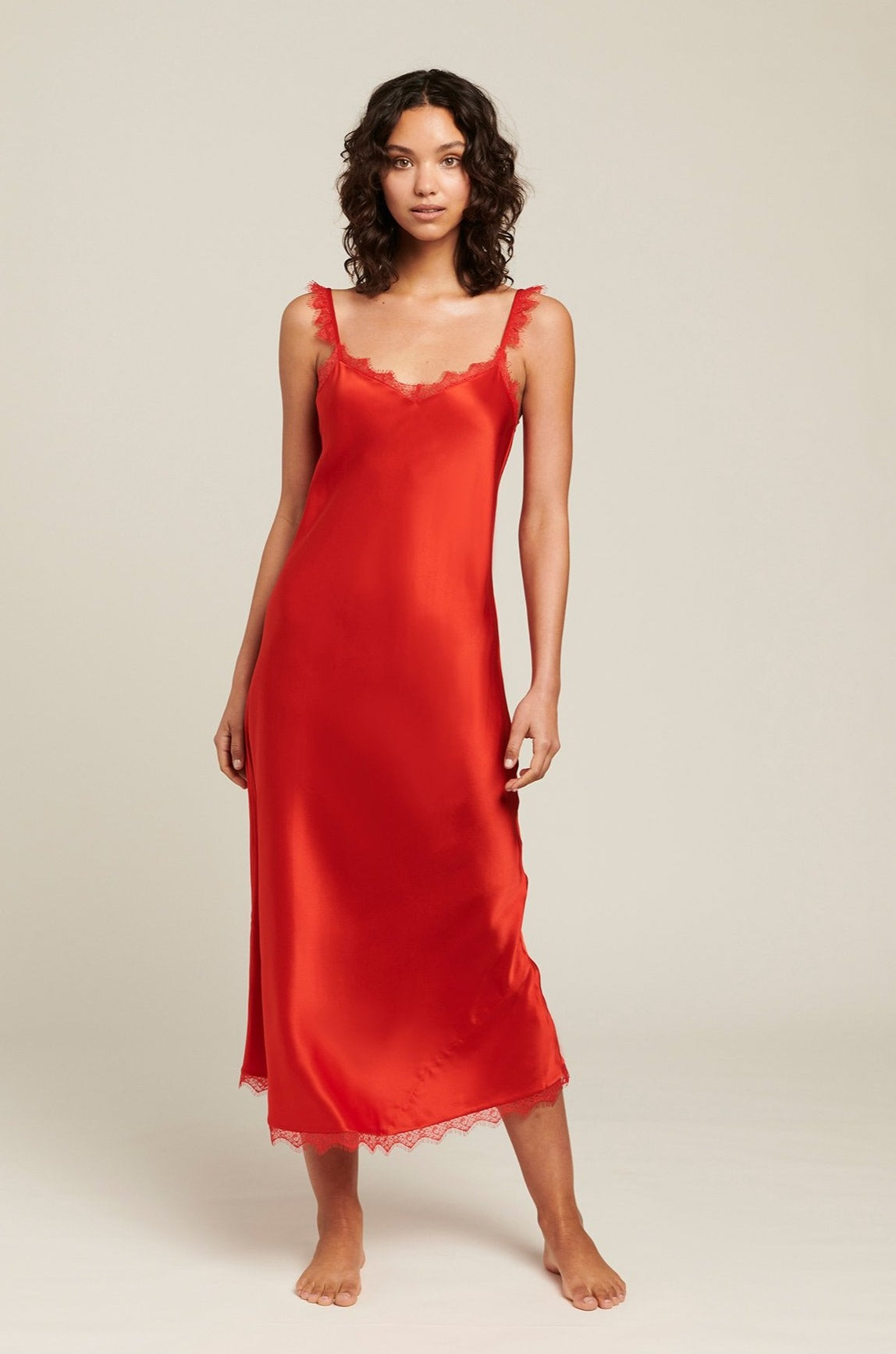 Sonata Silk Slip | Scarlet