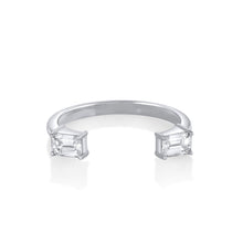 Women | White Diamond Thea Open Shank Band | 14k White Gold