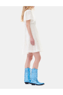 White Broderie Anglaise Layer Dress | Egret