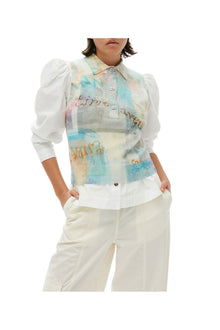 White Elasticated Curve Trousers | Egret