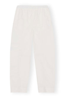 White Elasticated Curve Trousers | Egret