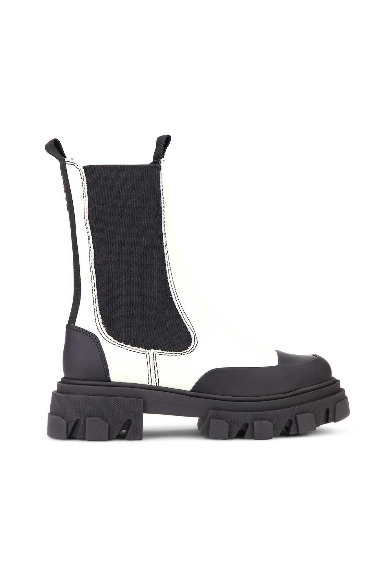 White Leather Chelsea Boots | Oyster Gray