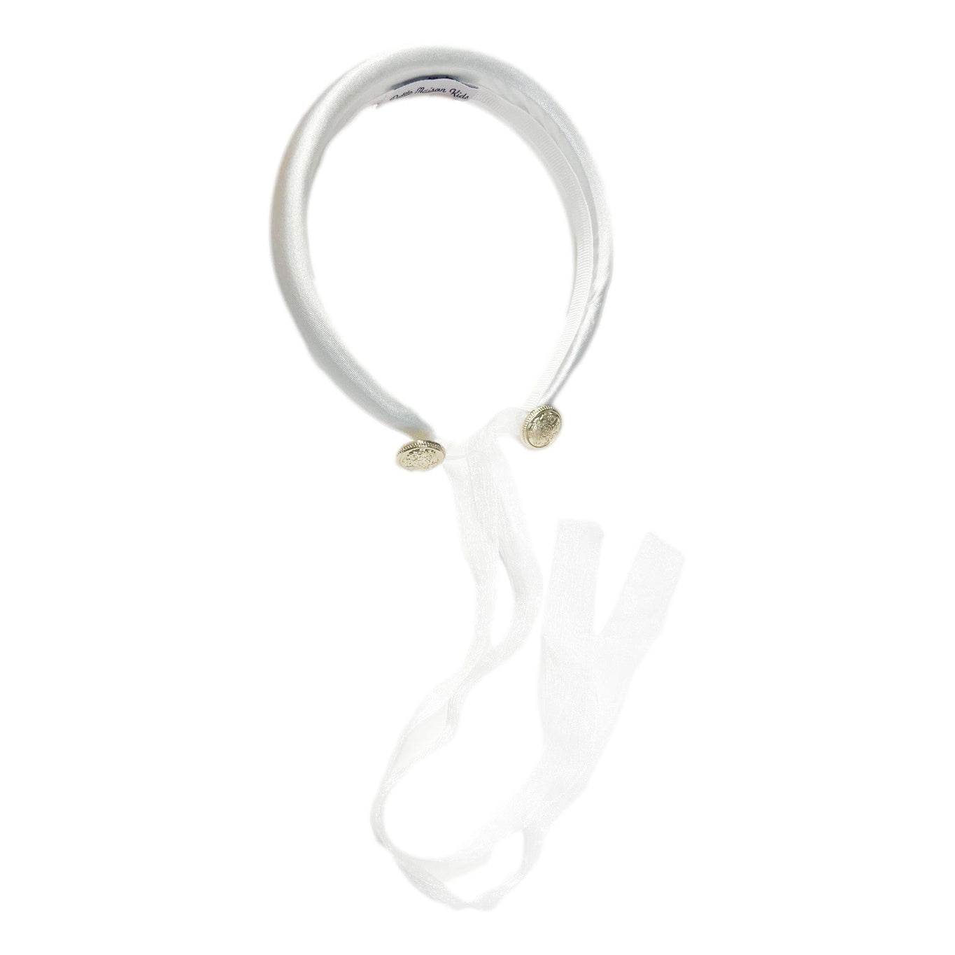 White Satin Tuxedo Headband