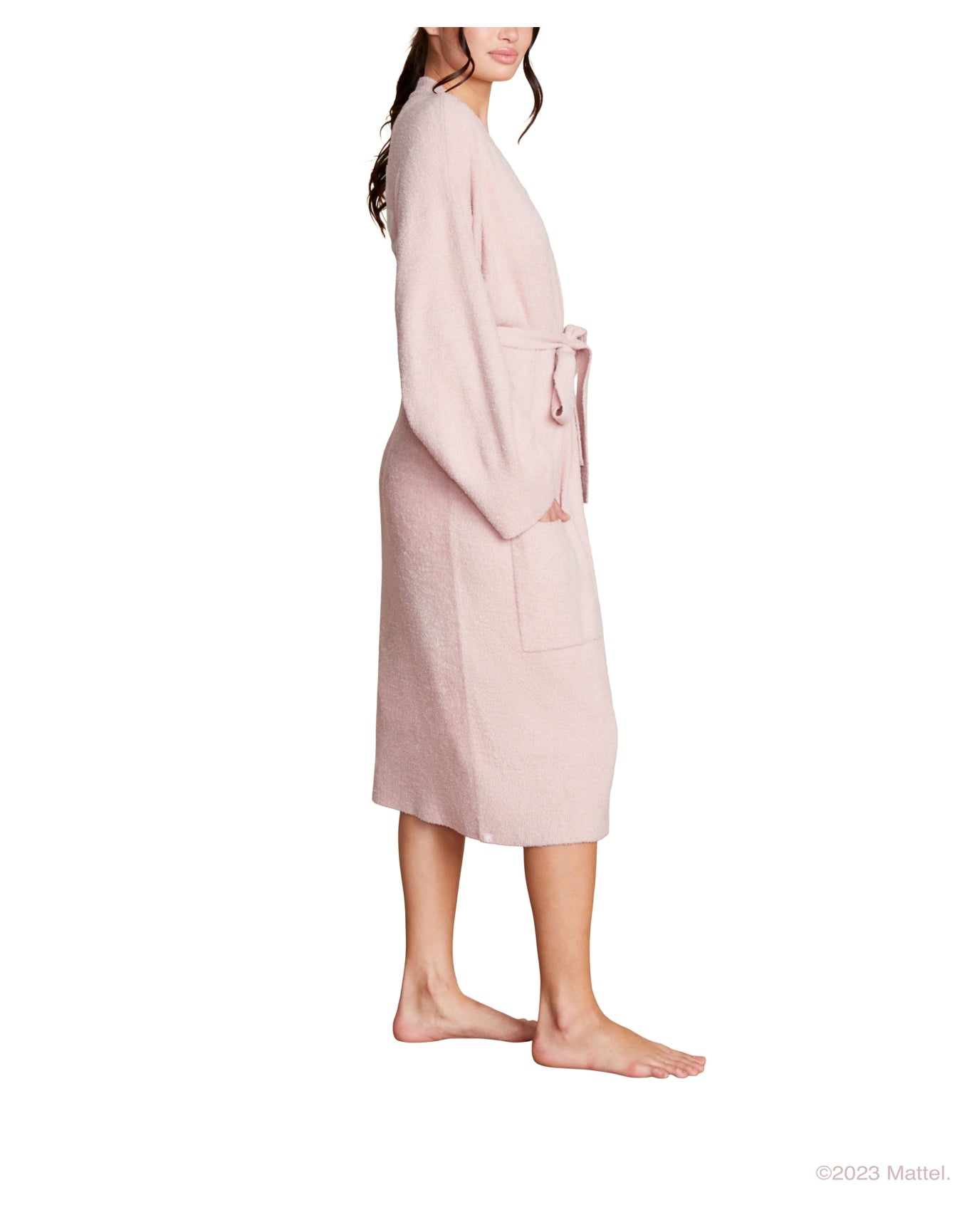 Women | Cozychic Lite Barbie Robe | Dusty Rose-White