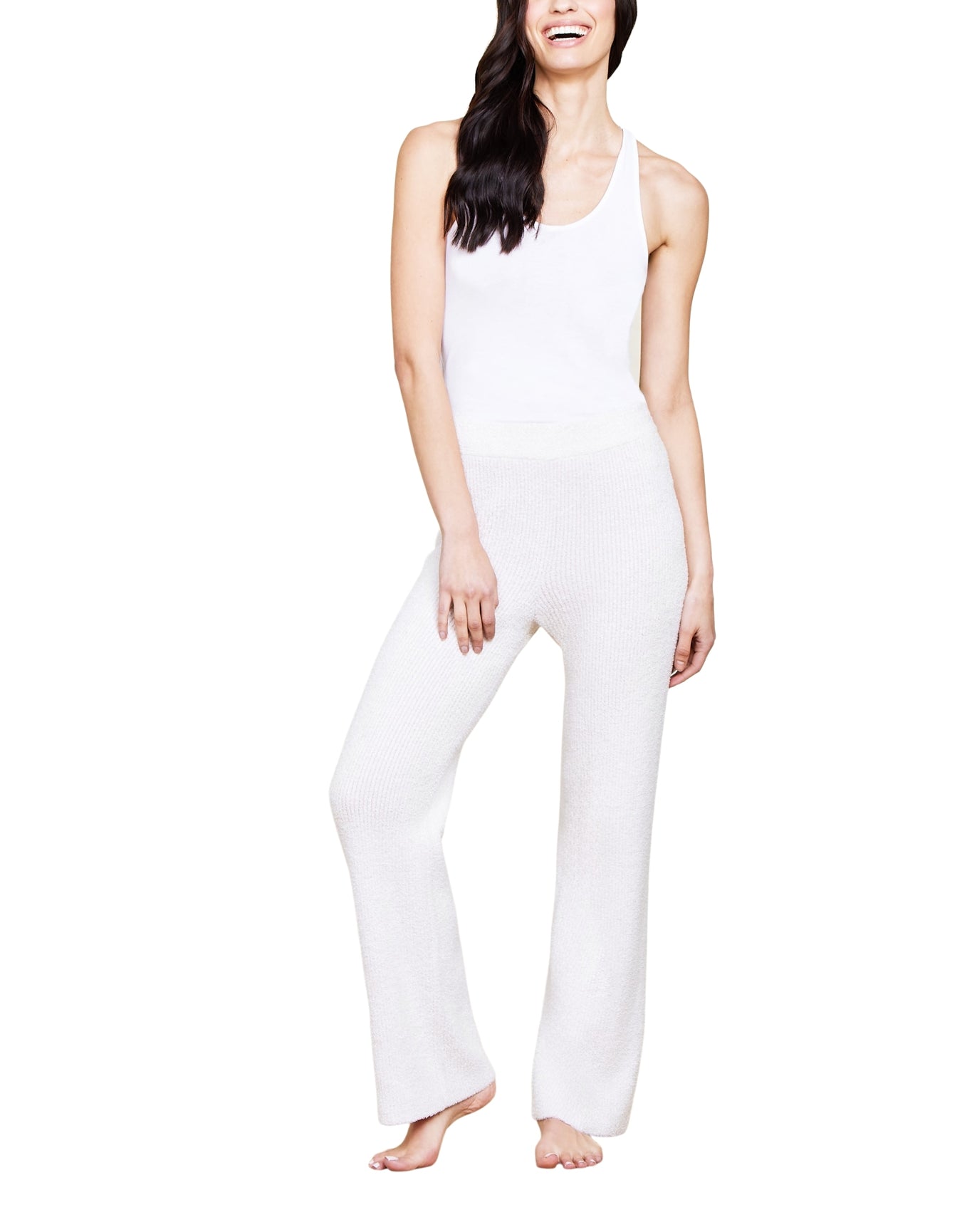 Women | Cozychic Lite Contrast Ribbed Pant | Primrose-Pearl