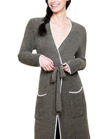 Women | Cozychic Lite Contrast Ribbed Robe | Olive Branch-Pearl