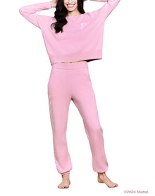 Women | Cozychic Ultra Lite Checkered Barbie Jogger | Barbie Pink