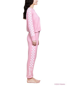 Women | Cozychic Ultra Lite Checkered Barbie Jogger | Barbie Pink