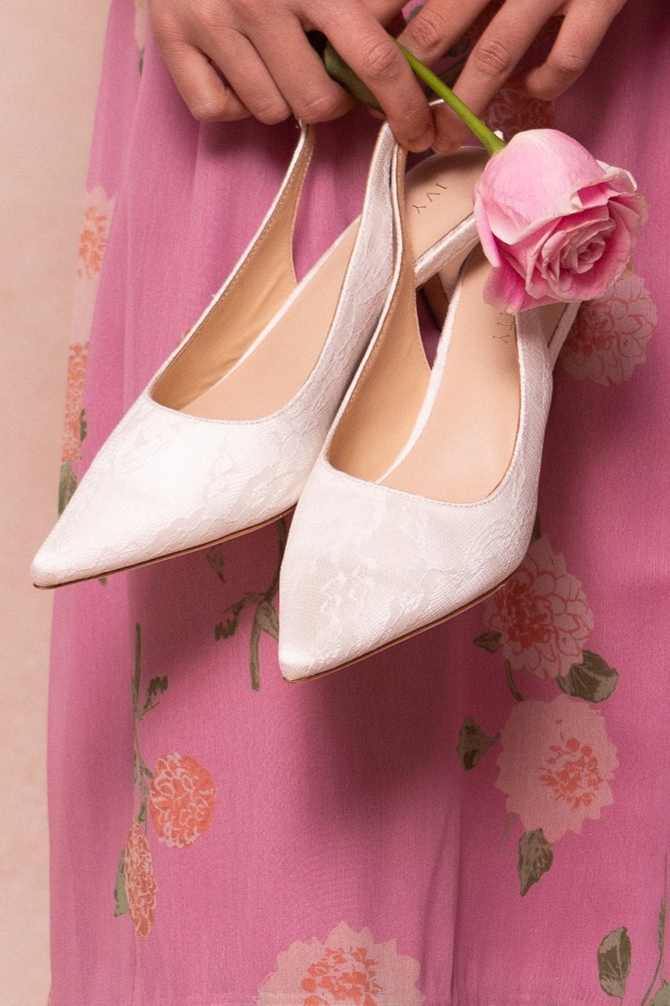 Women | Ivy Lace Kitten Heel | White