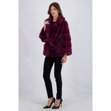 Women | Mink Jacket, Mink Belt | Magenta