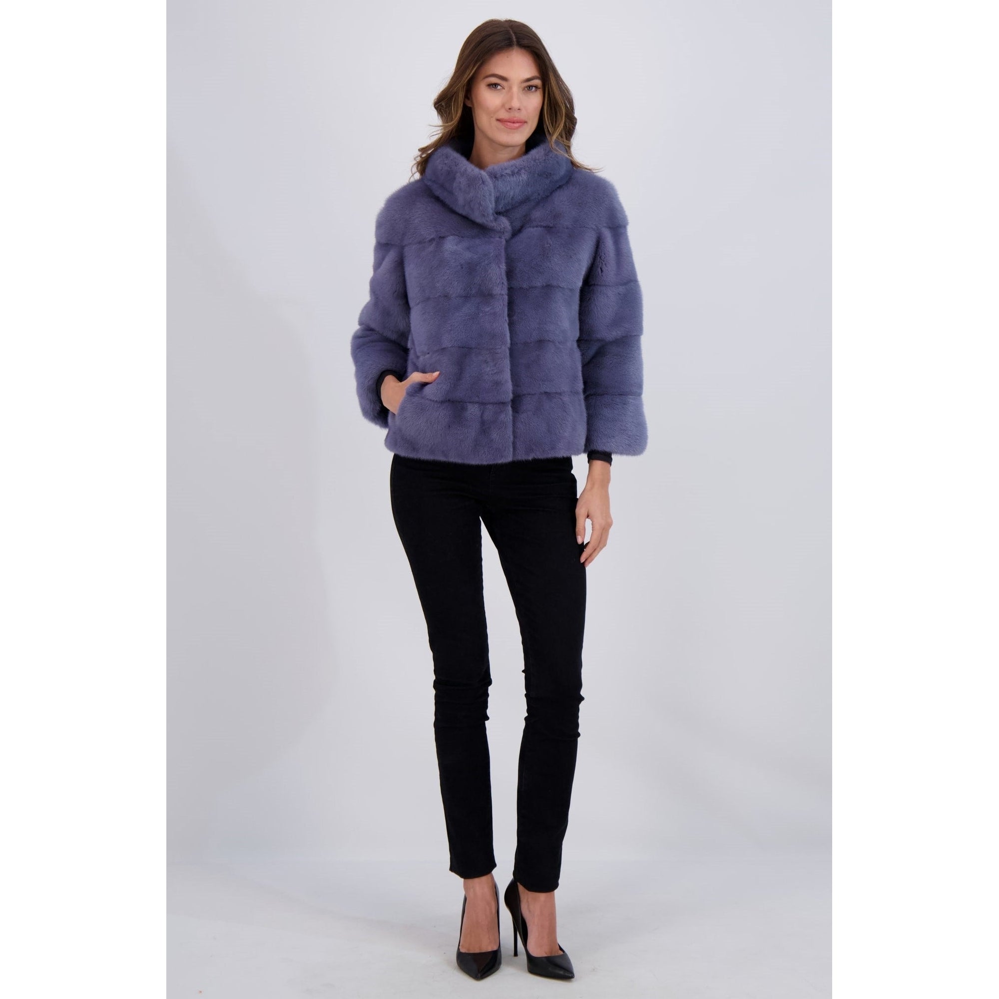 Women | Reversible Mink Jacket | Lapis