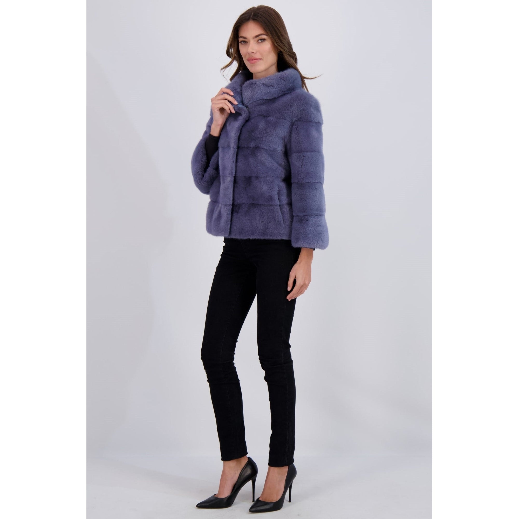 Women | Reversible Mink Jacket | Lapis