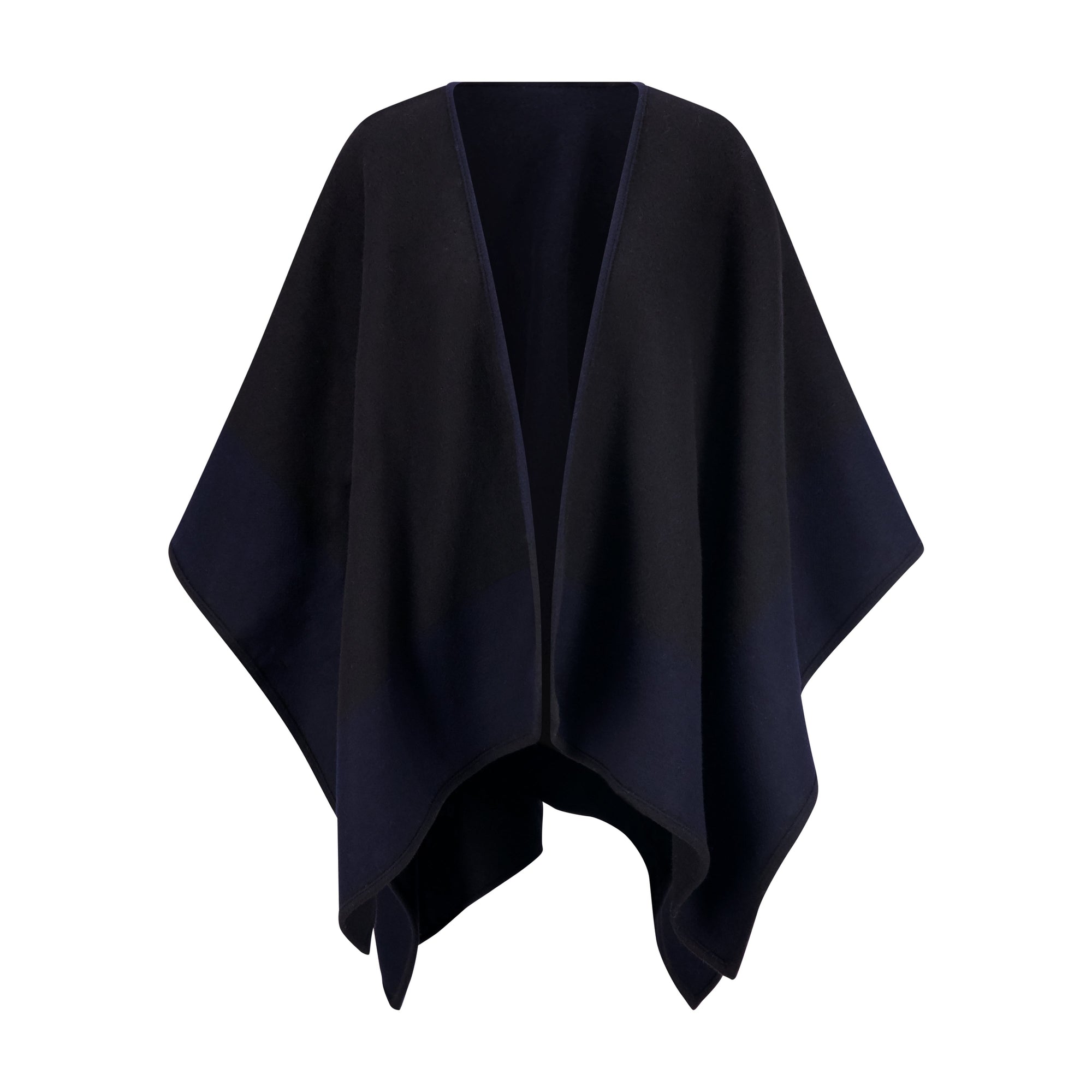 Women | Reversible Select Wool Cape | Black/Navy