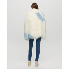 Women | Select Mongolian Goat Jacket | White/Blue