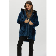 Women | Shearling Lamb Parka | Blue