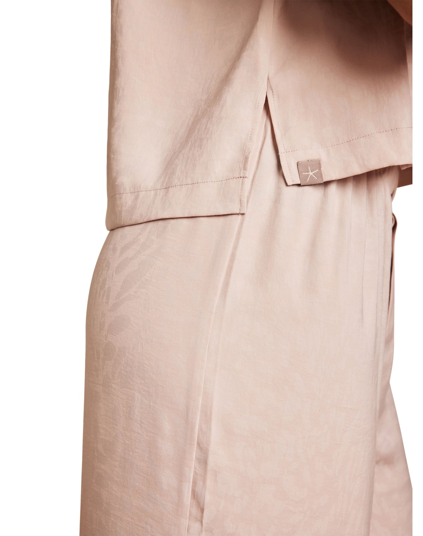 Women | Washed Satin Jacquard Wide Leg Pant | Feather