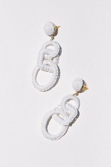 Women | White Woven Earrings | White