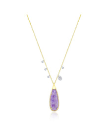Yellow Gold Jasper Diamond Necklace | 14K Two Tone Gold