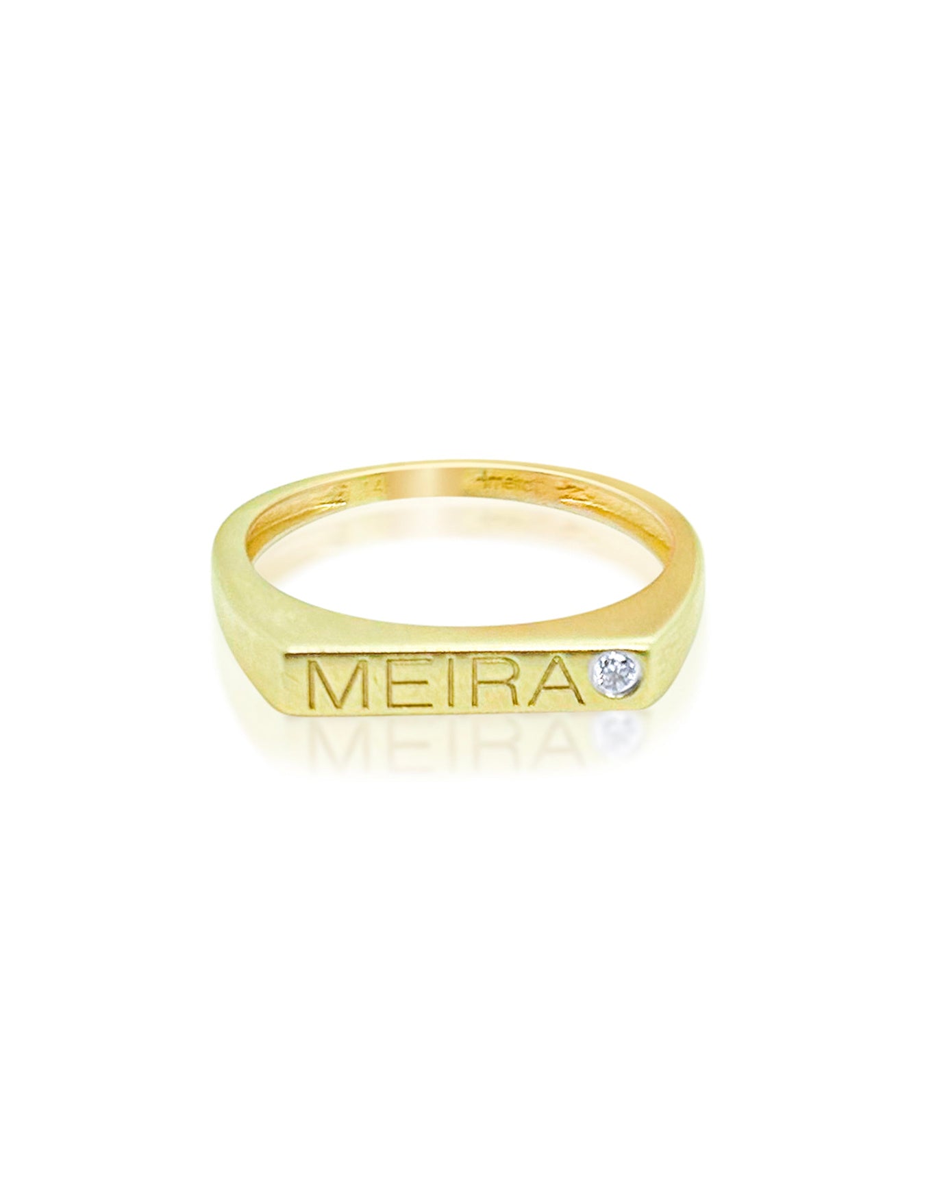 Yellow Gold Meira Signet Ring LAST ONE | 14K Yellow Gold