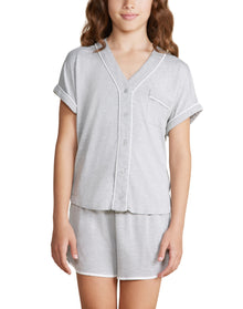 Youth | MC Soft Jersey Piped Robe | He Gray-White