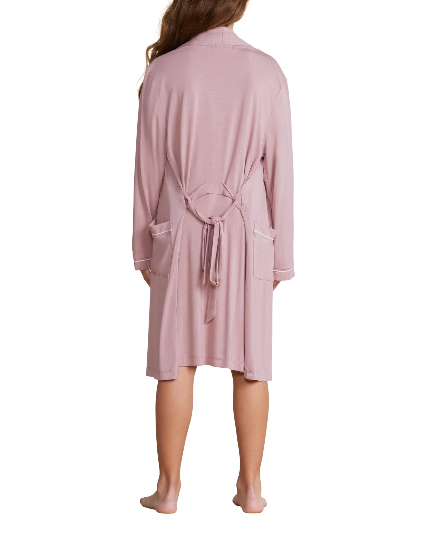 Youth | MC Soft Jersey Piped Robe | Teaberry-White