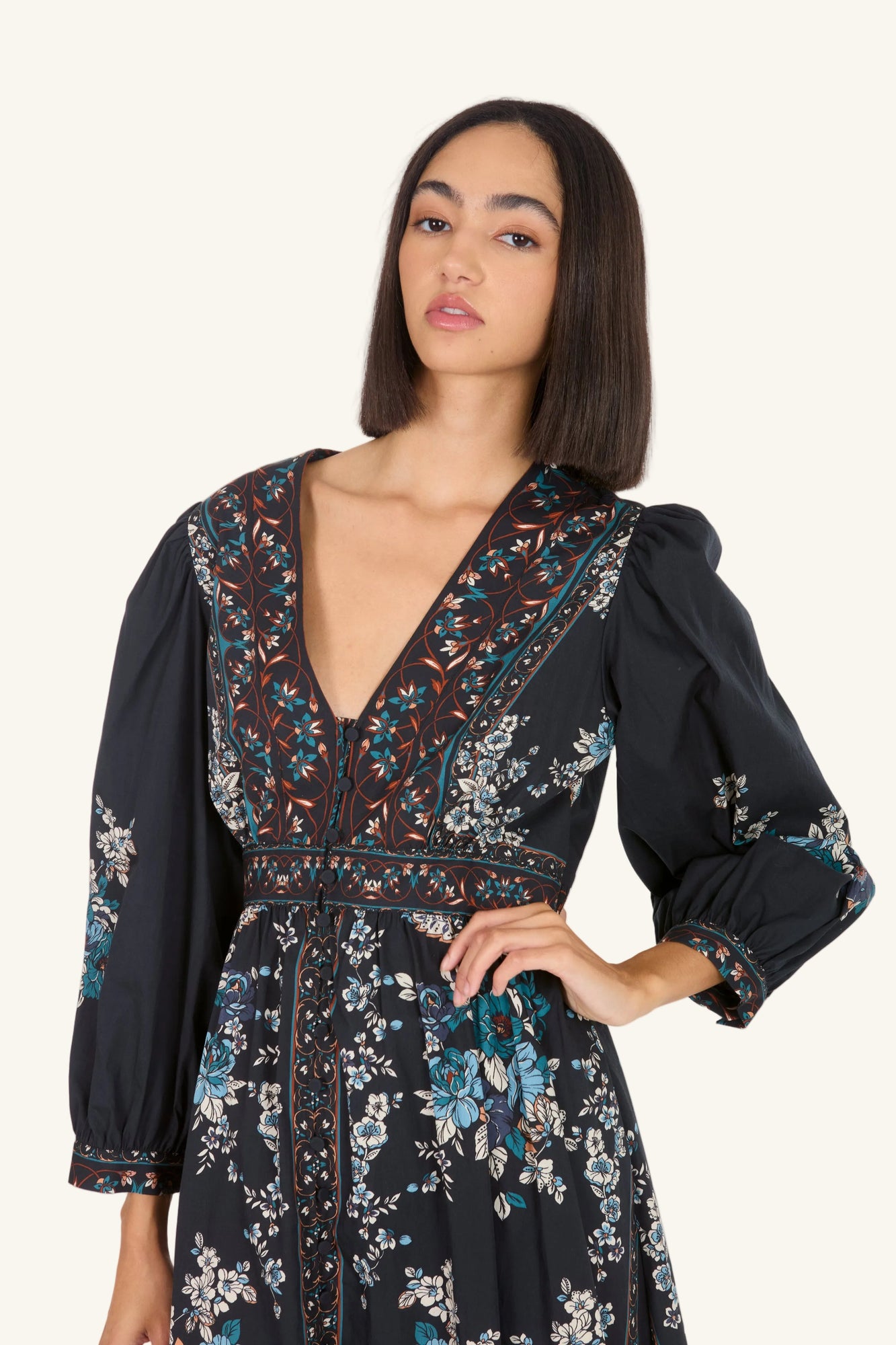 Zaria Dress | Dark Navy Floral