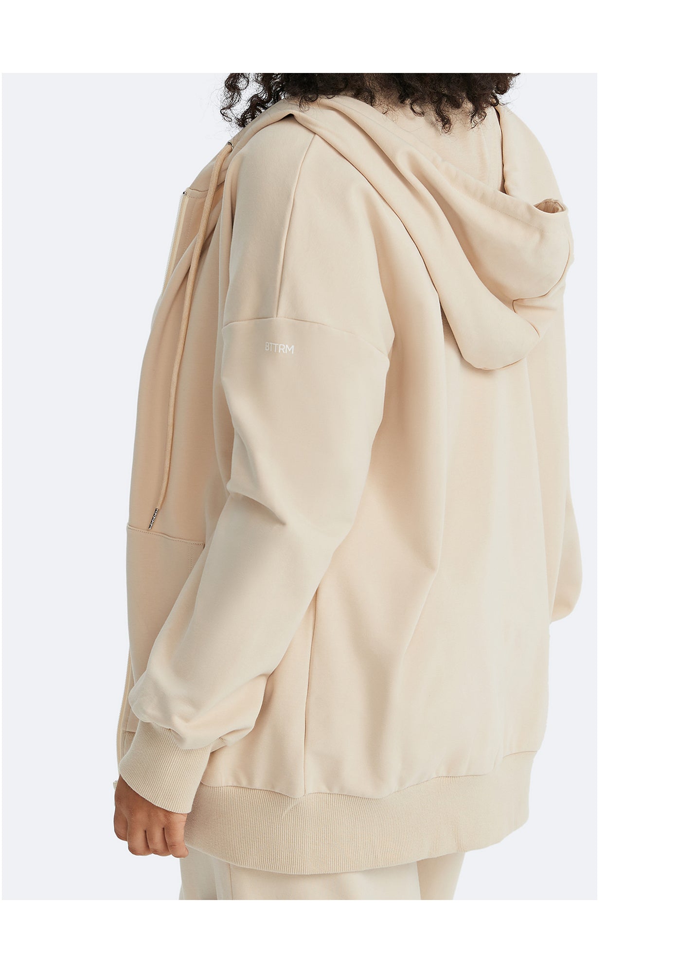 Zip Up Hoodie with Pockets | Oat Milk Beige