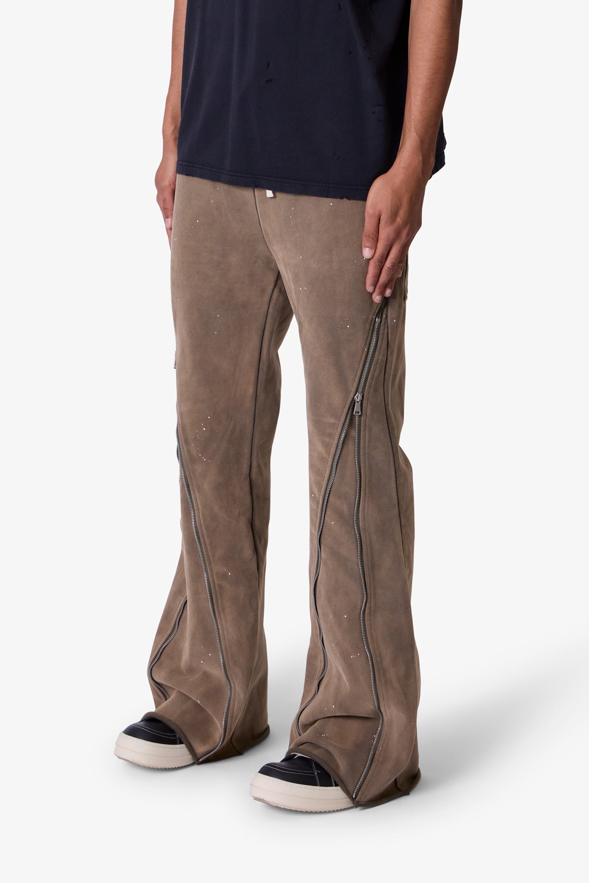 Zipper Flare Sweatpants | Olive