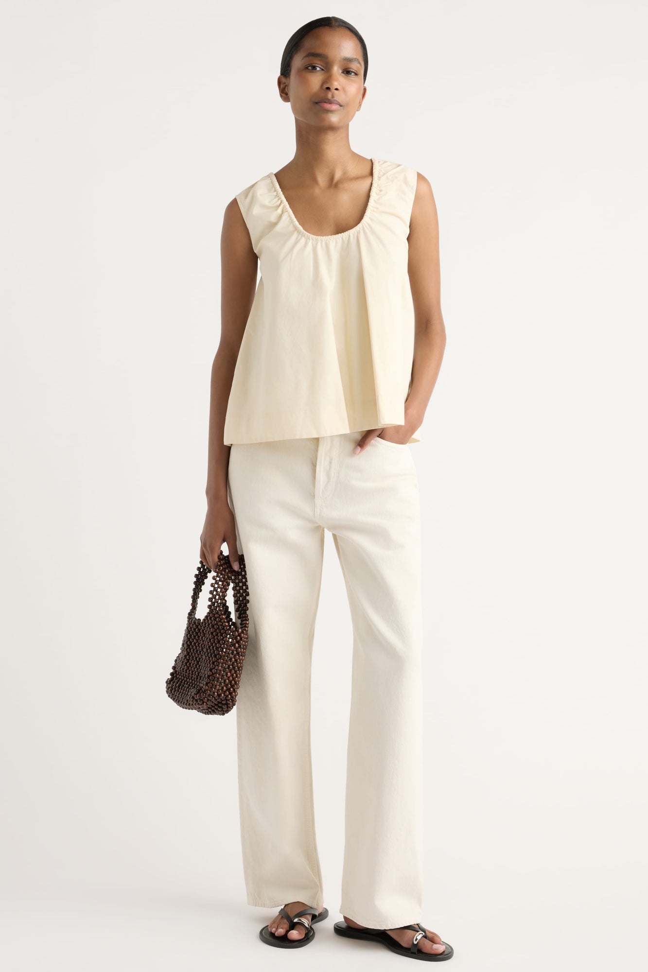 Isilda | Abby Organic Cotton U-Neck Top in Size Extra Small