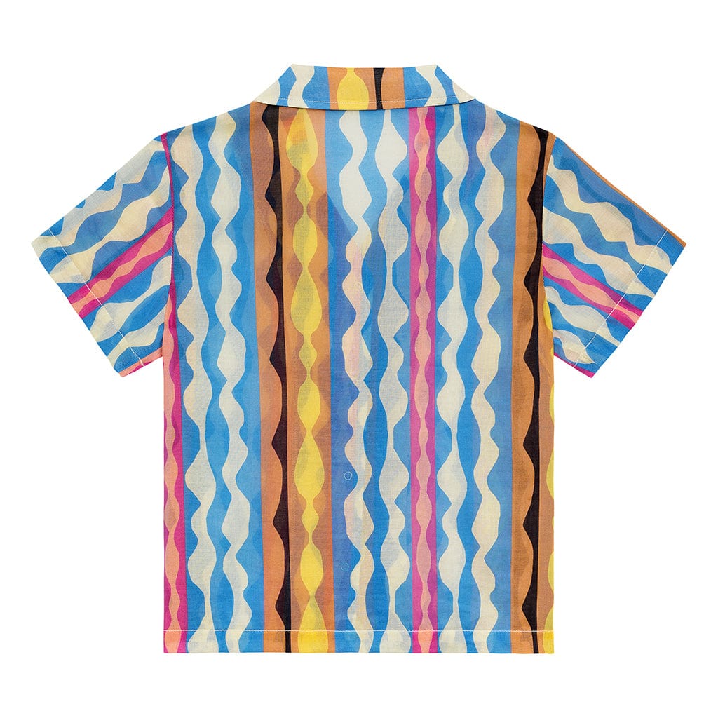 Kids | Button Down Short Sleeve Top | Abstract
