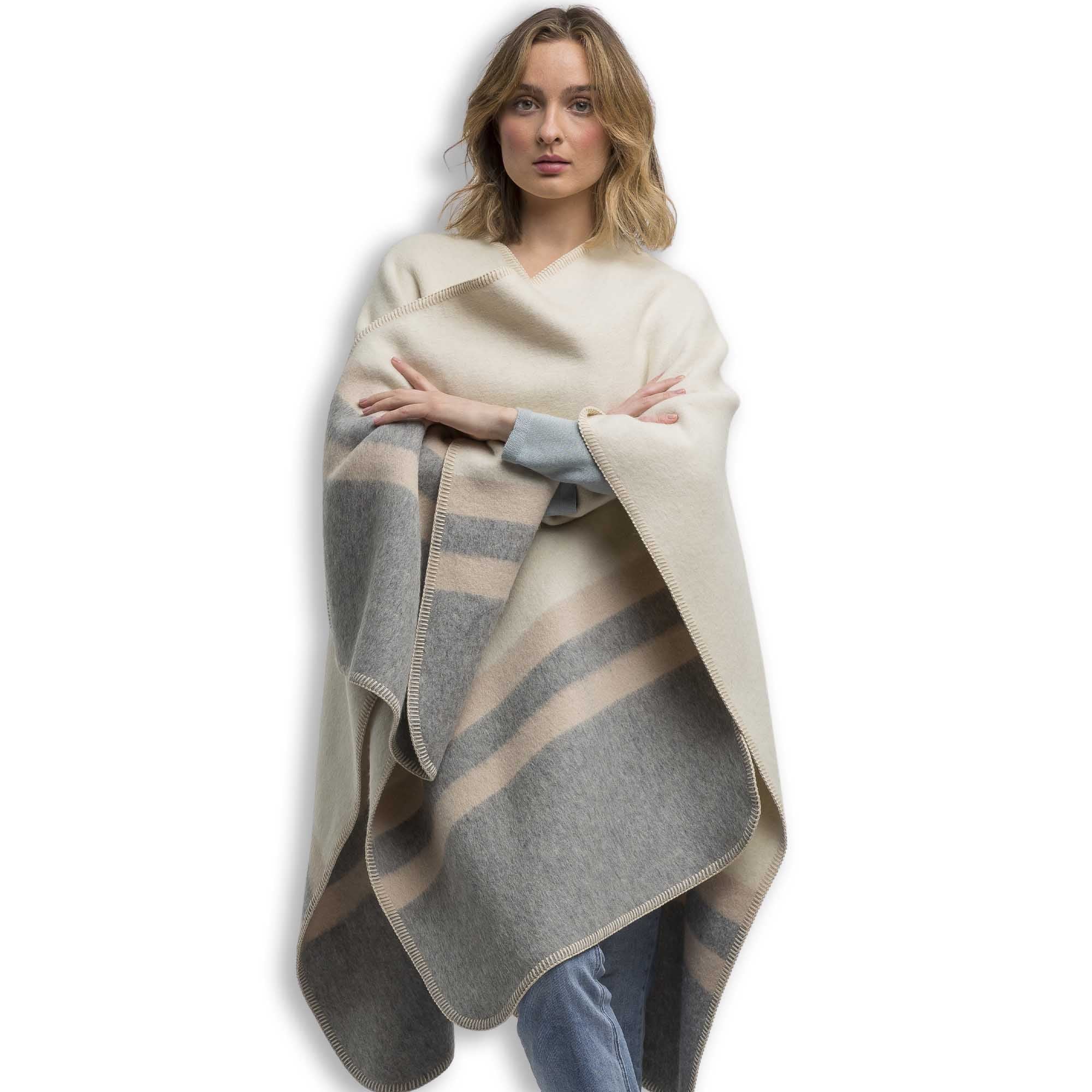 Unisex | Aspen Cape | Ivory / Light Grey / Beige