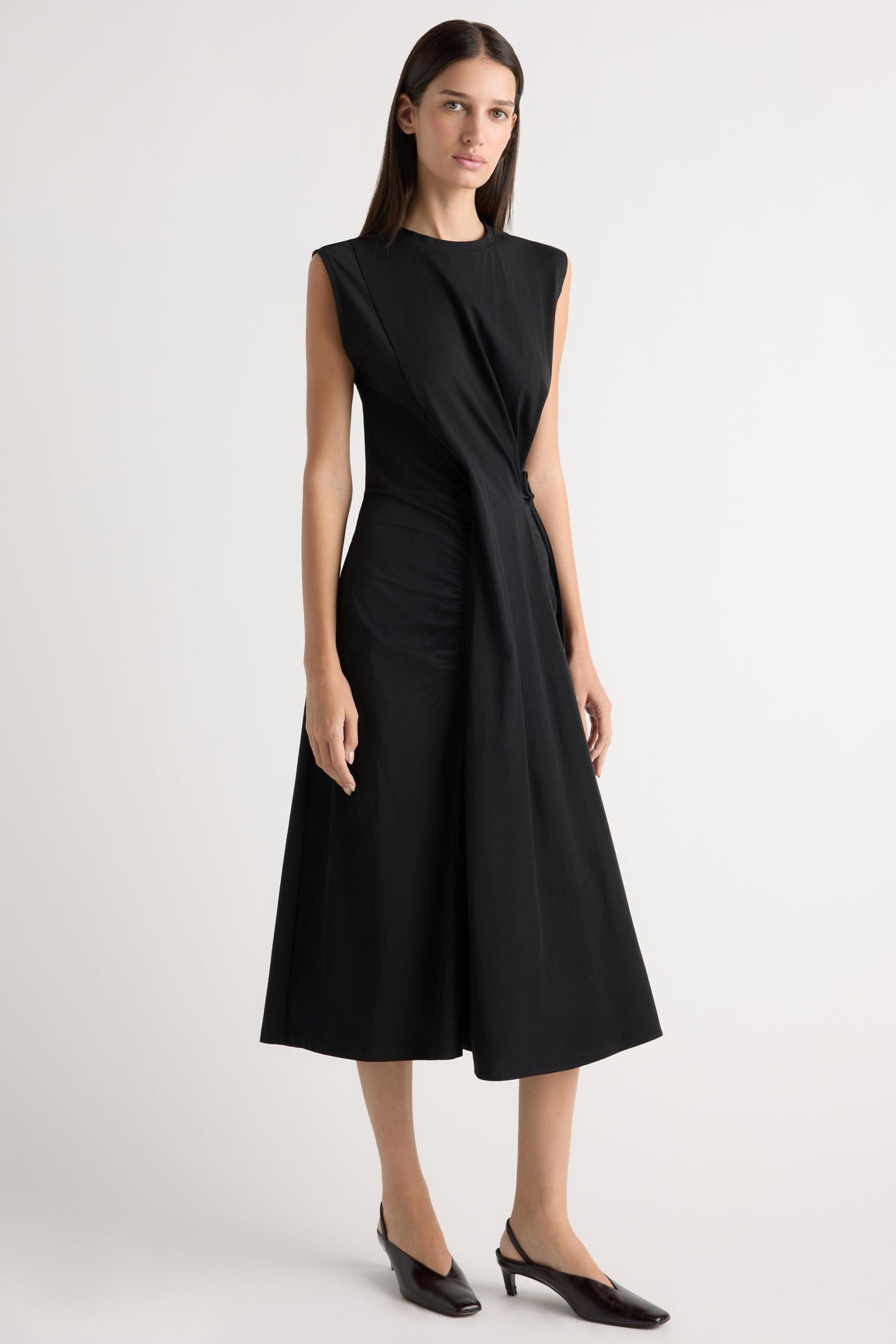 Karolina | Agnes Twist-Drape Jersey Dress in Size Extra Small